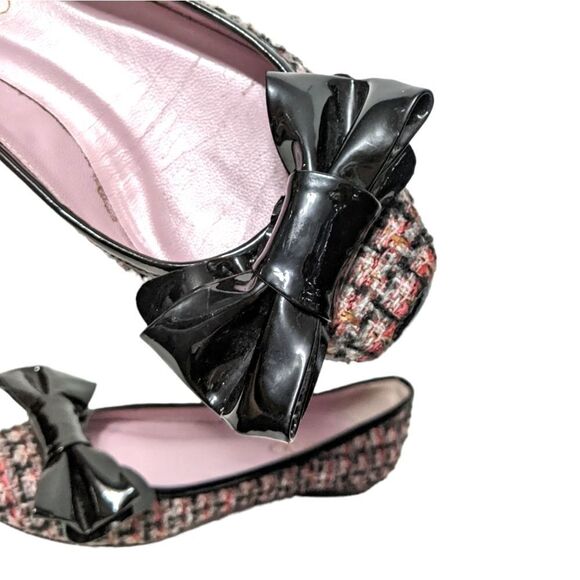 RED VALENTINO GARAVANI Tweed Bow Ballet Flats 38 - Picture 2 of 11